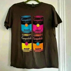 Women’s Andy Warhol Campbell’s Soup Colorful Short  Sleeve Graphic Tee. Sz: M.